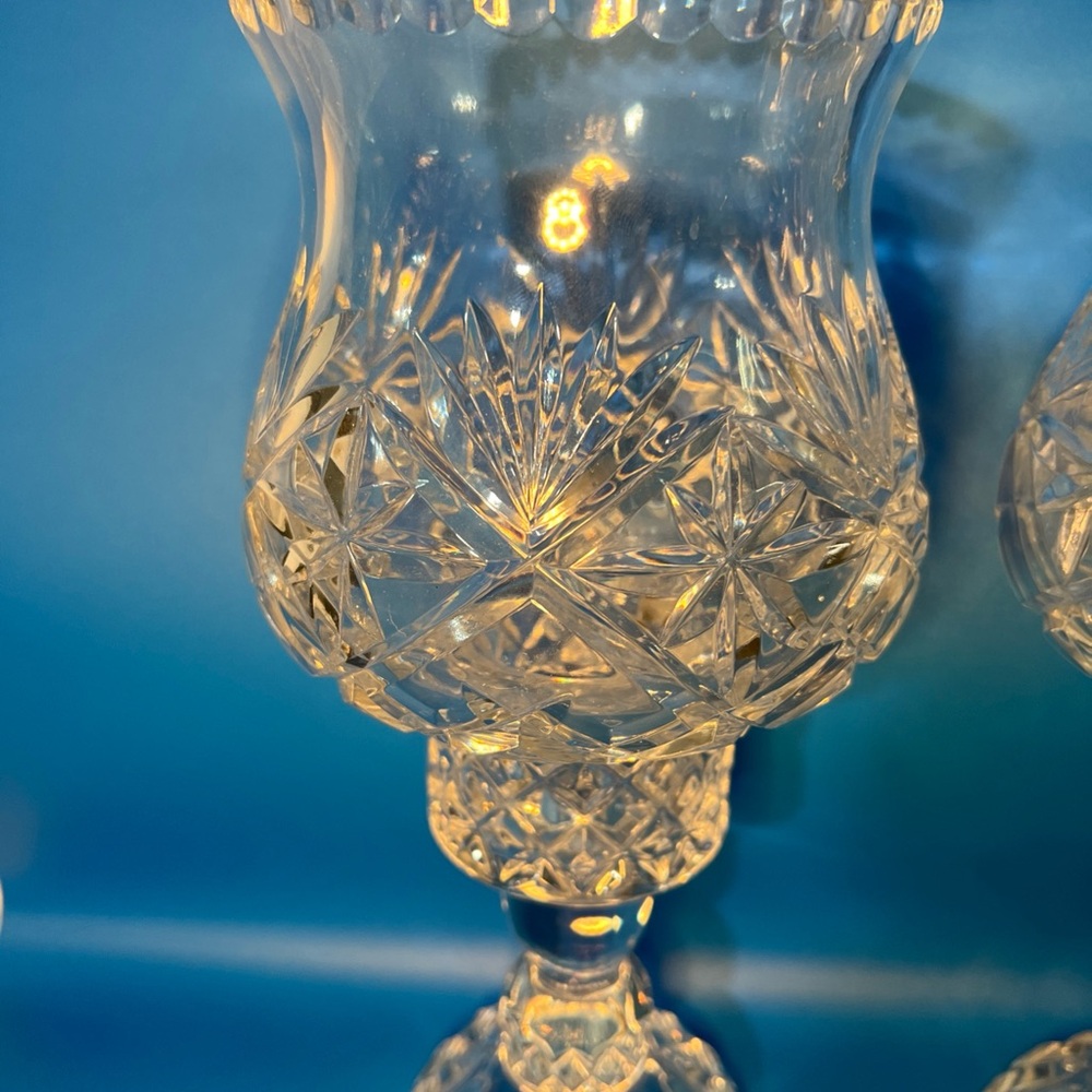 Elegant Crystal hurricane Candle Holders vintage - Picture 5 of 16